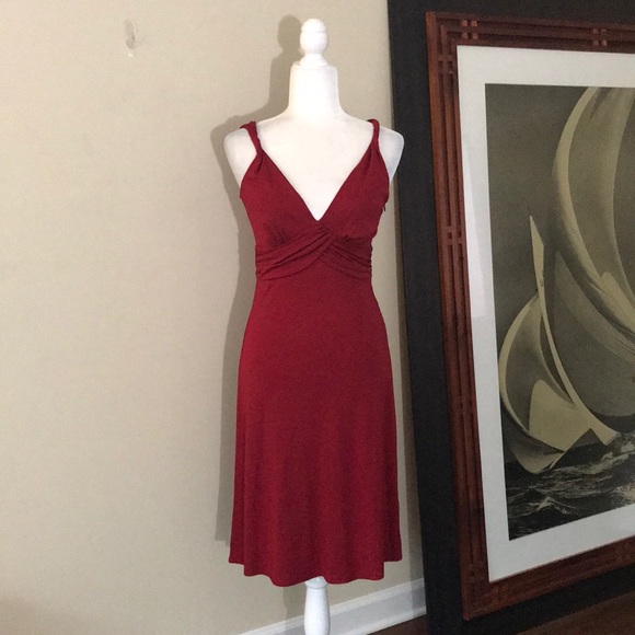 LOFT Dresses & Skirts - Ann Taylor Loft Red Sleeveless V-Neck Dress Size 2